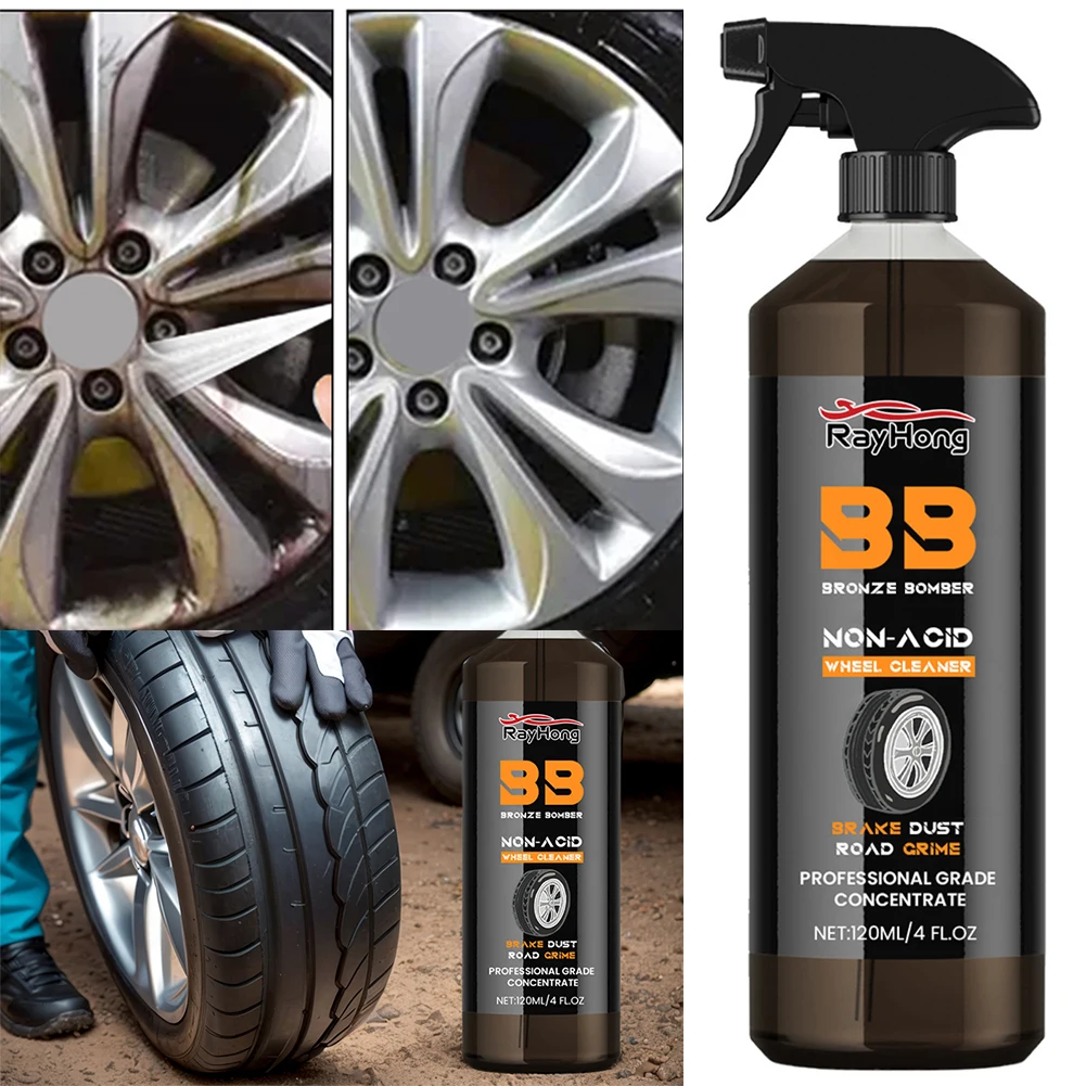 120ml Wheel Cleaner Portable Rim Brake Buster Cleaning Spray Car Wheel Metal Fast Rust Remover Cleaner Washing Tools
