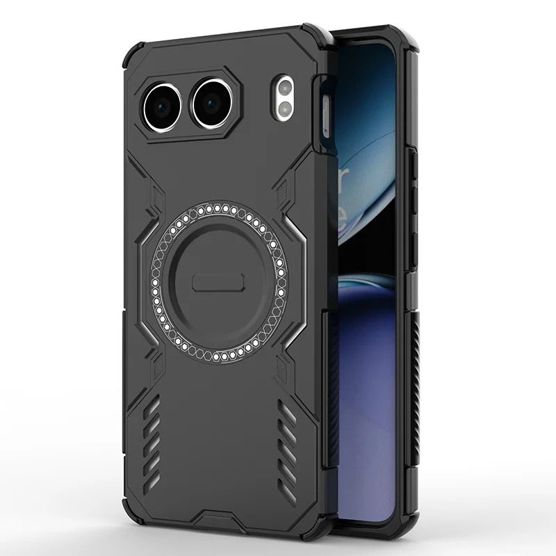 Magnetic Armor Back Cover with Wireless Charging Compatibility
