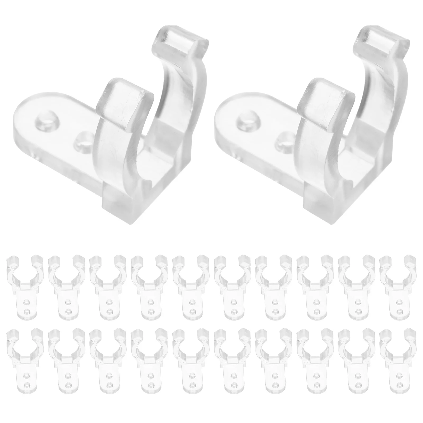 

100 Pcs LED Rope Light Clips Holder PC Rope Light Mounting Clips with 200 Pcs Screws (Transparent)