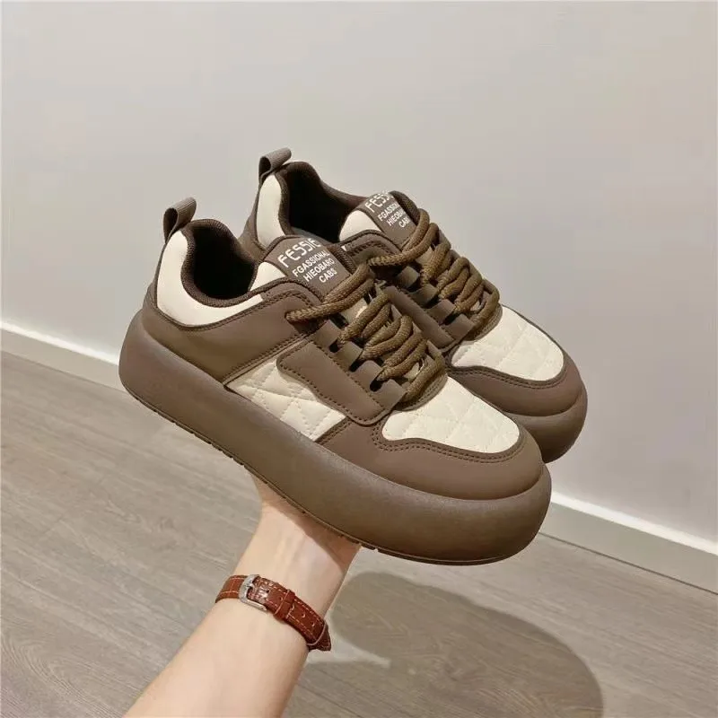 

Round Toe Women's Shoes Platform Autumn Casual Female Sneakers Clogs Cross Fall Winter New Cross-tied Basic Women Flat Shoes