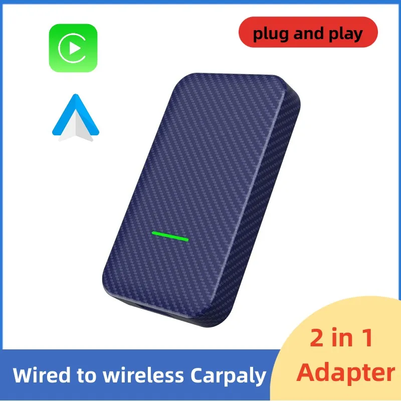 

Universal Wired to Wireless Carplay Adapter Android Auto USB Dongle Plug And Play Siri Voice Control Navigation OTA Upgrade