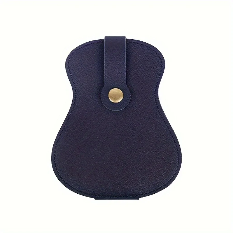 Gitarrenplektrum-Aufbewahrungstasche - Gitarrenförmige Tasche für 18 Plektren, Leicht zu Tragen, Leder-Plektrum-Etui aus Exquisitem Rindsleder B – Detail 9
