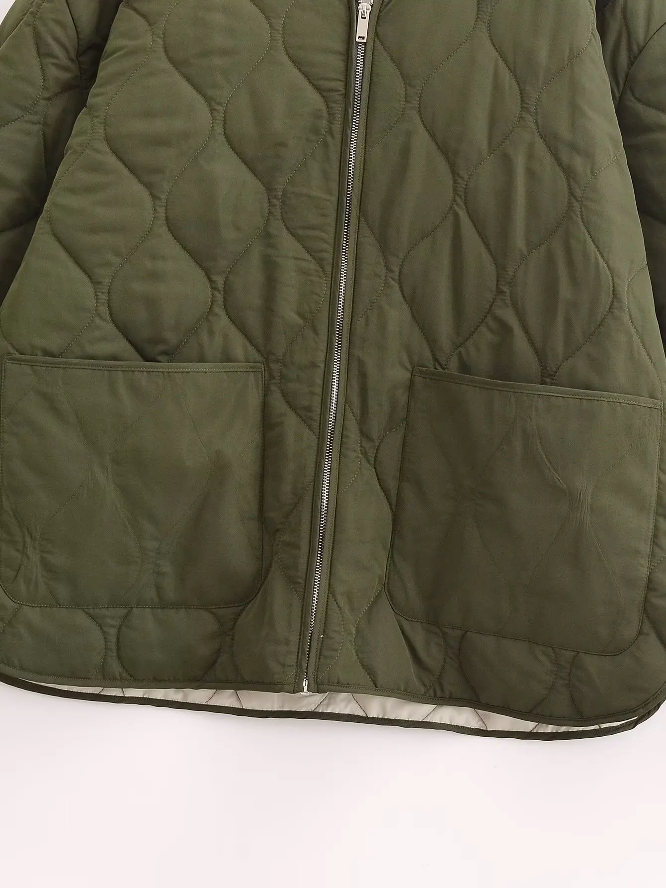 Bombers Jackets Women's Coat Armygreen Outwear Oversize Long Sleeve Tops Coat Solid With Zipper 2024 inszart Woman Jackets Coat