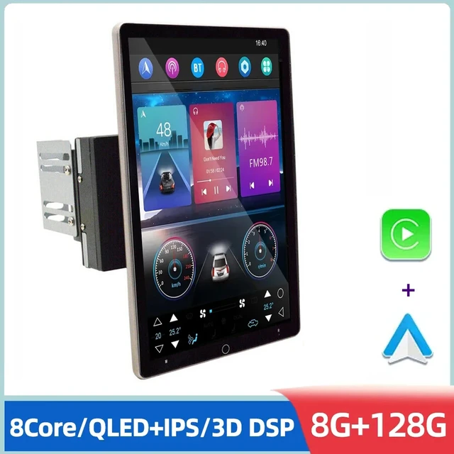 8 Core 4+32GB Double 2 Din in Dash Android 12 Car Stereo Radio with  Wireless Apple Carplay Android Auto,10.1 Detachable Rotatable Tiltable  QLED