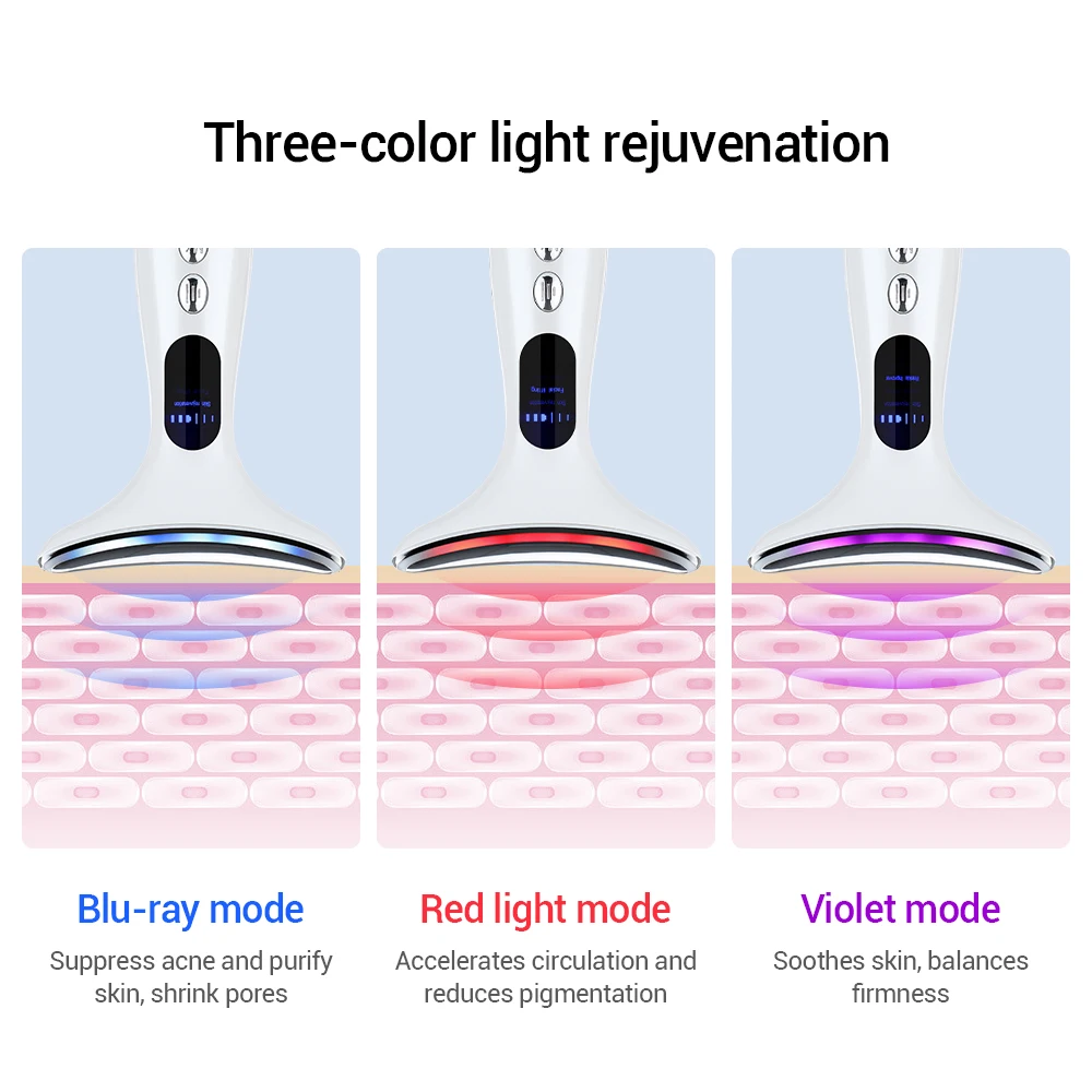 Neck Face Massager Skin Care Device EMS Face Neck Lift Red Light Therapy Anti Wrinkle