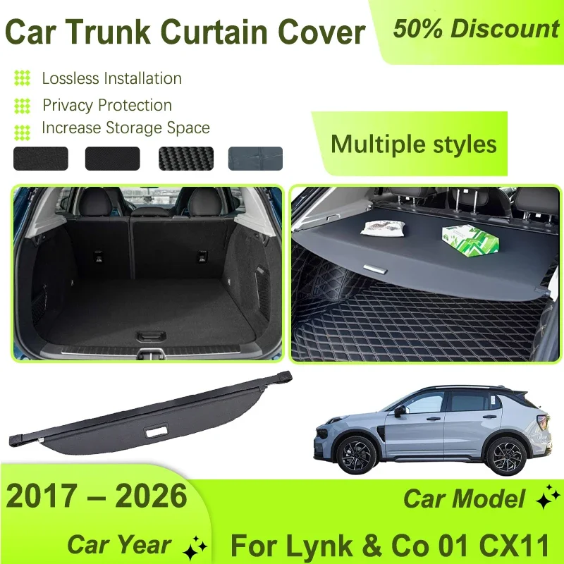 Car Rear Trunk Storage Rack Cover For Lynk & co 01 EM-F EM-P CX11-Retractable Pad Cargo Liner Shelter Auto Accessories