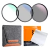 K&F Concept Netural Density ND4+MCUV+CPL Filter Kit Camera Lens Bundle Cleaning Cloth and Filter Pouch 49/52/58/67/72/77/82mm 1