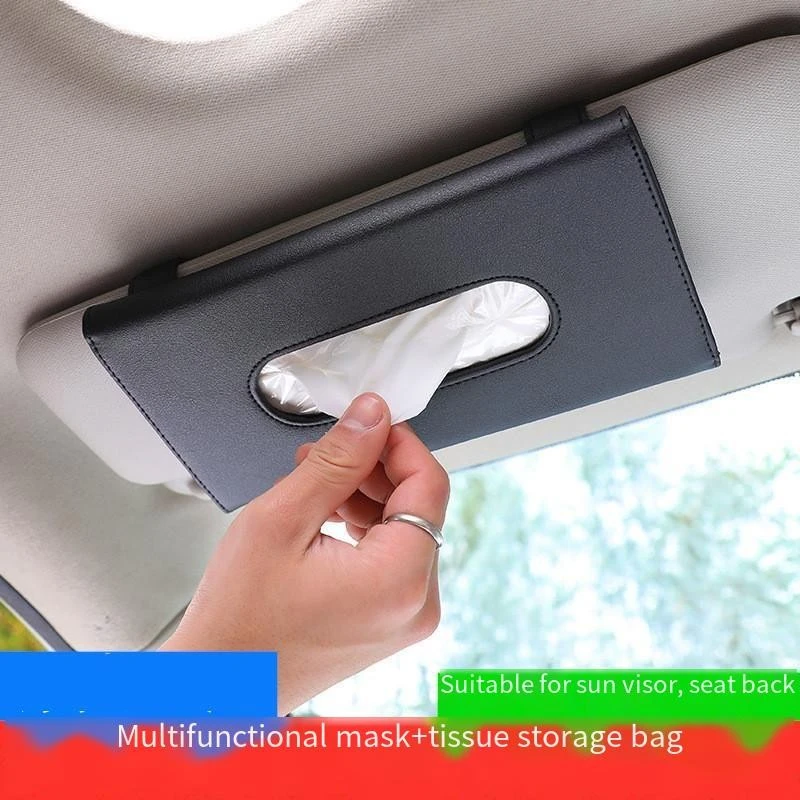 Car Tissue Box Car Sun Visor Tissue Box Holder Auto Interior Storage