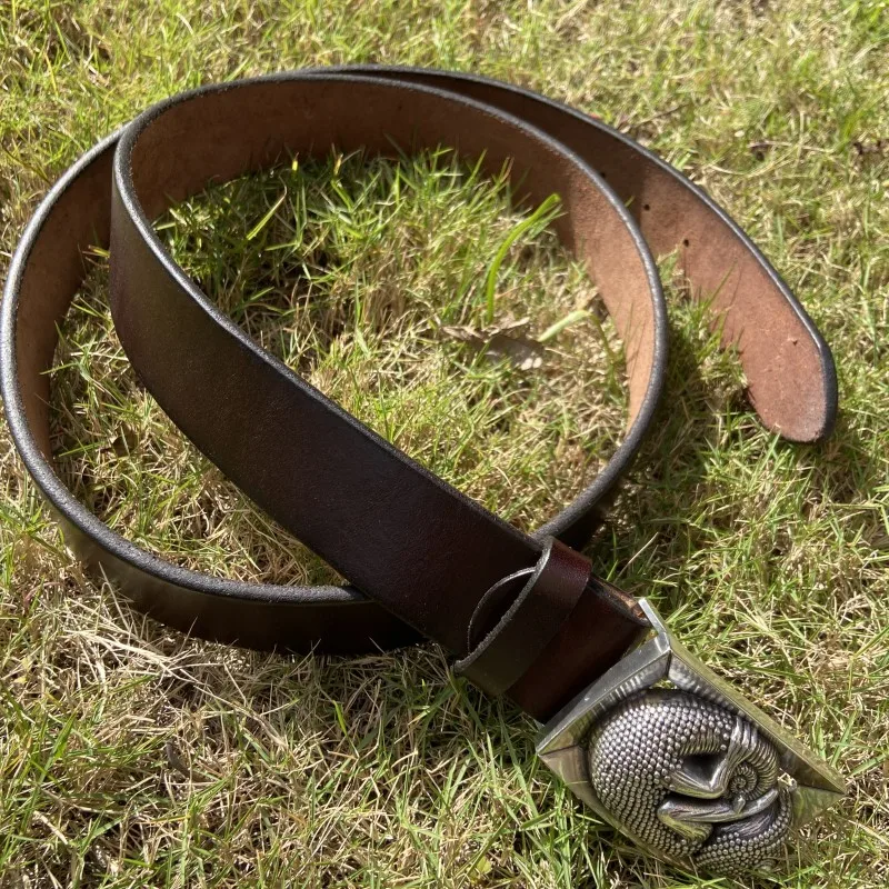 

3.8cm Wide Super Thick Men Belts Cowhide Genuine Luxury Leather Belts Smooth Alloy Lizard Belt Buckles Male Strap Ceinture