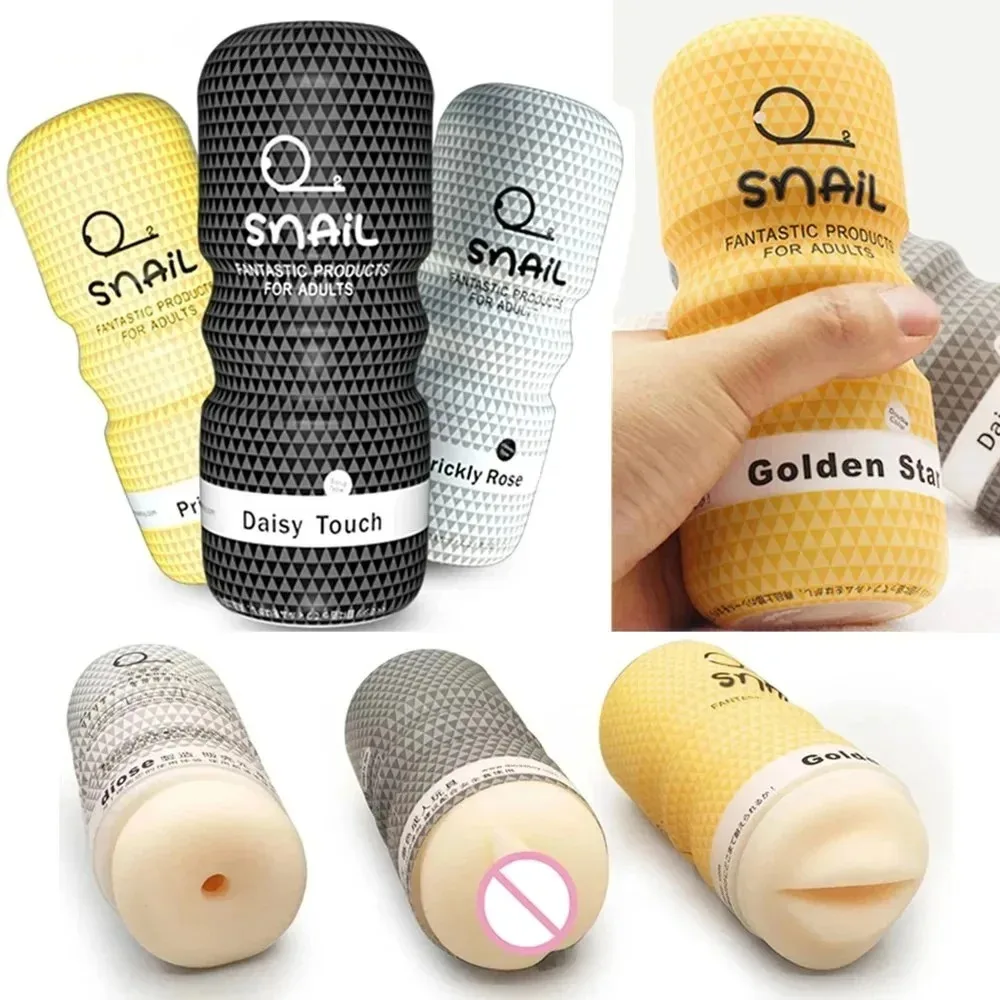 QUBANLV Anal Vagina Male Masturbator Manual Penis Adult Soft Rubber Snail Airplane Cup Mouth Sucking Sex Toys for Men Store 18+
