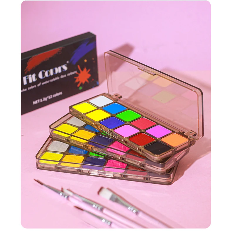 Non-Toxic Face Paint Palette - Safe Halloween Makeup Set for Kids