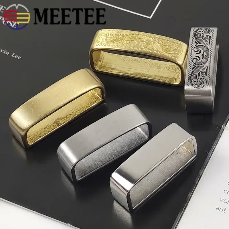 35-40mm 금속 순수 구리 벨트 루프 후크 솔리드 브래스 O D 링 벨트 버클 남성 의류 공예 DIY 하드웨어 액세서리