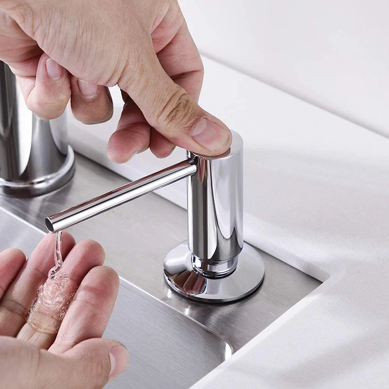500ml kitchen sink soap dispenser Black dispenser Liquid soap Brass pump head Liquid soap bottle Hand pressed sink counter liqui 2