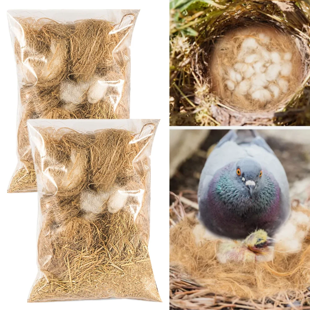 Bird Nesting Material Bird Nests Bedding Hummingbird Nesting Fibre Aviary Birds Canaries Finches Cage Accessories 2 Pack