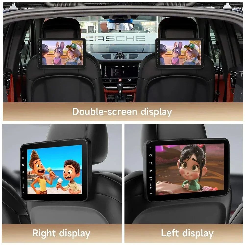 

Headrest Monitor Tablet Wireless Carplay Android 12 Auto Car Rear Seat Video Player FM Bluetooth AirPlay Input Full Touch Screen