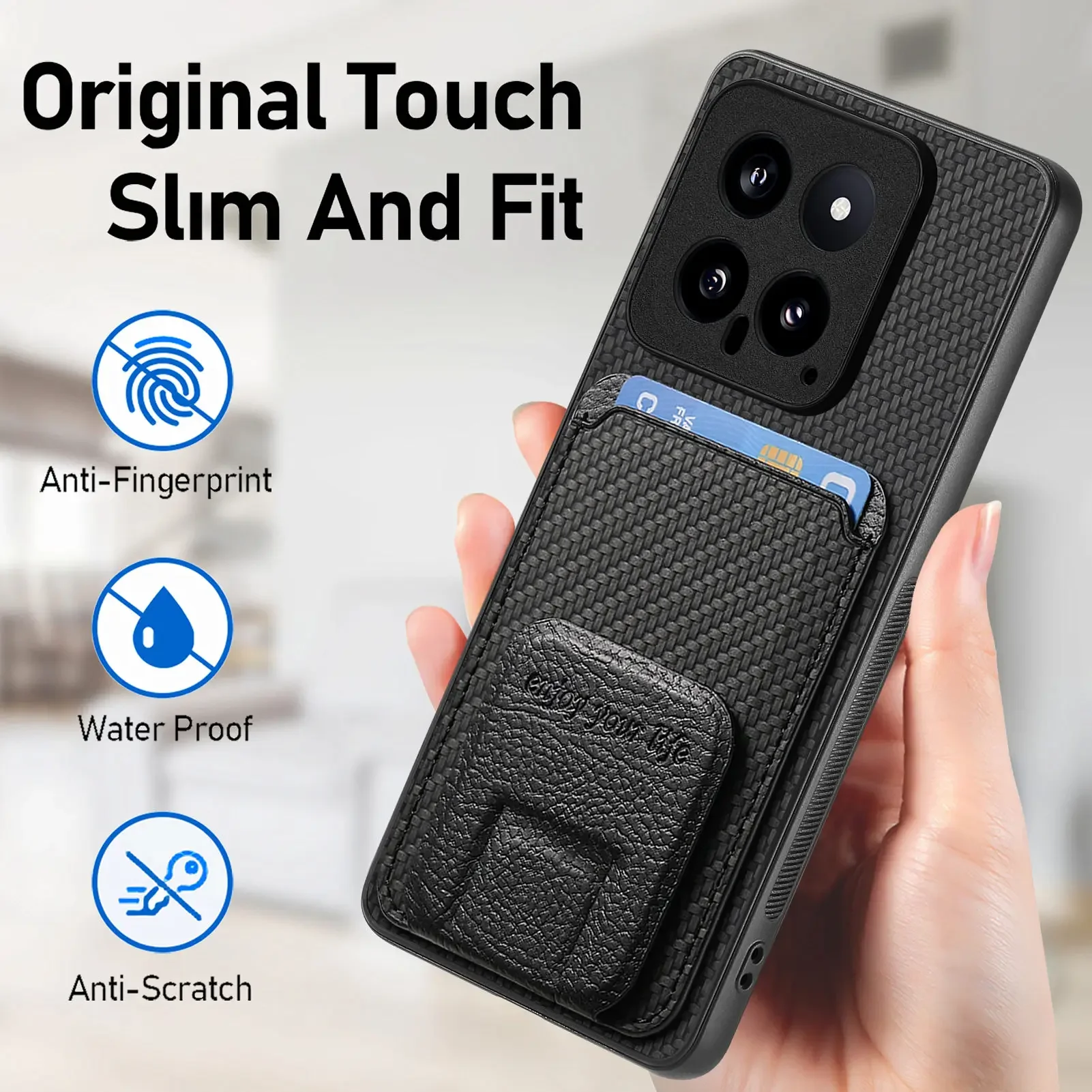Foldable Kickstand Wallet Case with Card Slot and Pocket Bag Cover
