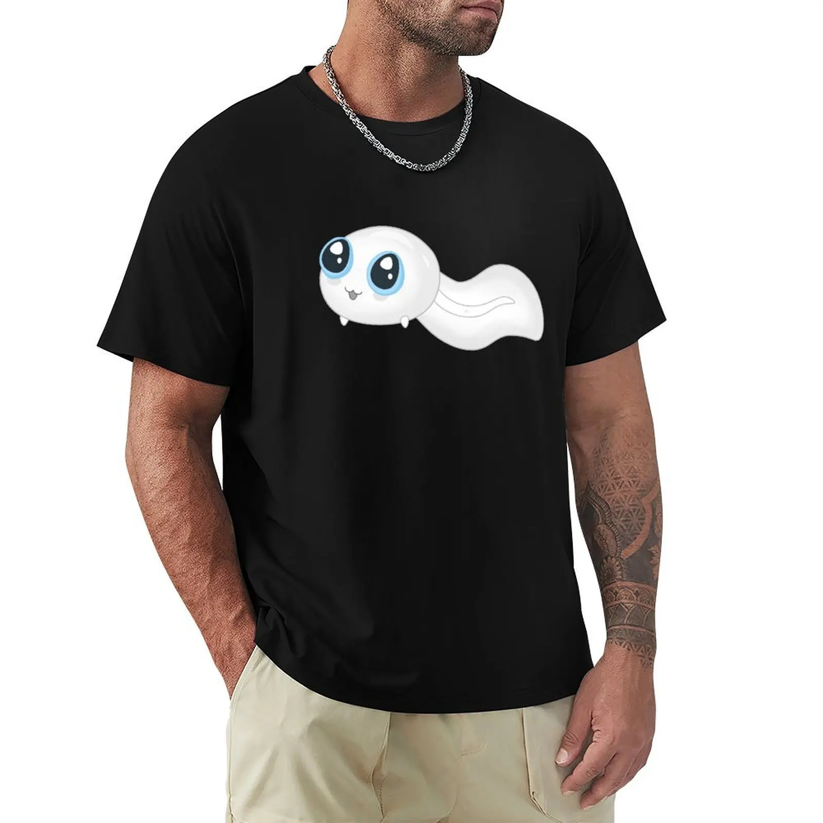 

White Tadpole With Blue Eyes T-Shirt blacks Aesthetic clothing graphics boys animal print mens tall t shirts