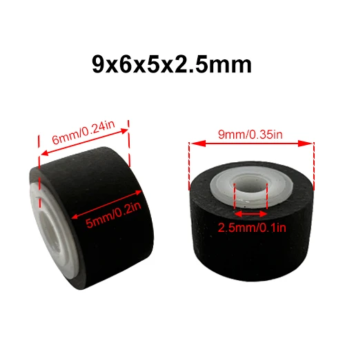 9x6x5x2.5mm Pinch Roller For Tape Drives Repeater Walkman Pressure