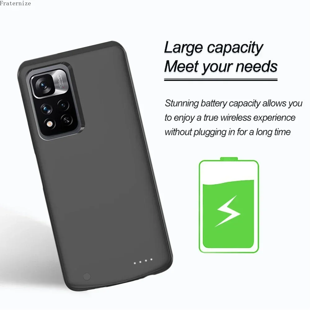 Redmi Note 11 Pro Plus 외장 배터리 보조배터리 케이스, 보조배터리 케이스, 10000mAh