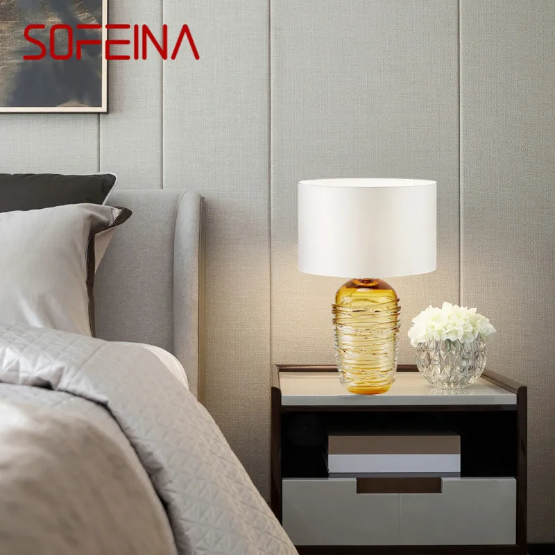 

SOFEINA Nordic Modern Glaze Table Lamp Fashionable Art Iiving Room Bedroom Hotel LED Personality Originality Desk Light