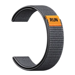 Ultralight 22mm Nylon Velcro Watch Band with No Metal Hook & Loop Strap - 22mm (Dark Gray)