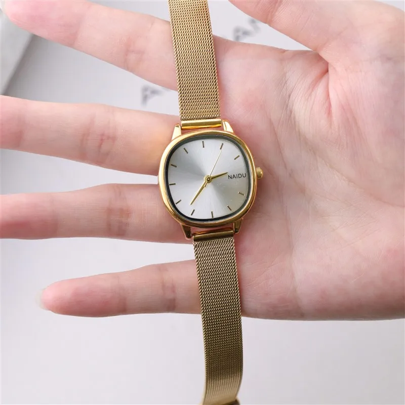 2023 Year  Square Ladies Watches For Women Girl Simple Folding Buckle Stainless Steel Watchband Quart Charm Wristwatch