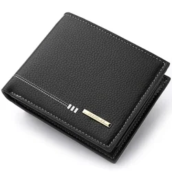 Luxury Men's Lychee Pattern Wallet - High - Quality Zipper Coin and Card Holder (Black)