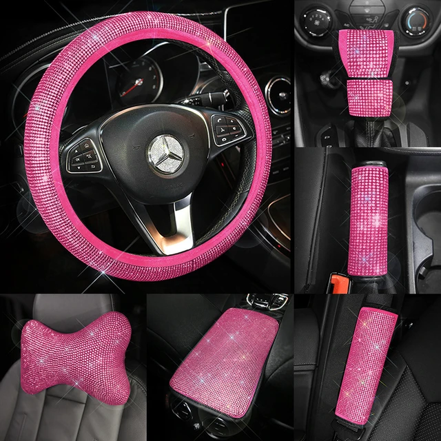Steering Wheel Covers Women Girls Car Ashtray Tissue Box Rhinestone Car  Accessories Rhinestone Crystal Ornament Car - AliExpress