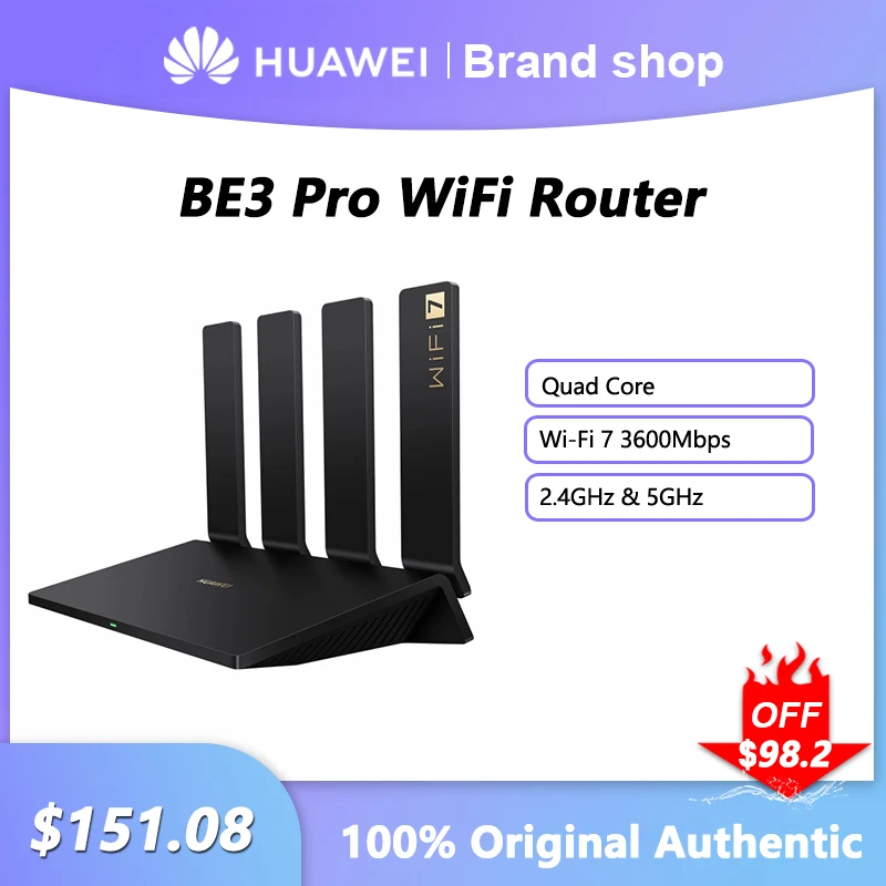 Originale Huawei Be3 Pro Router Wi-Fi 7 3600Mbps Ripetitore Di Segnale Di Rete Amplificatore Wireless Quad Core Per L'Home Office