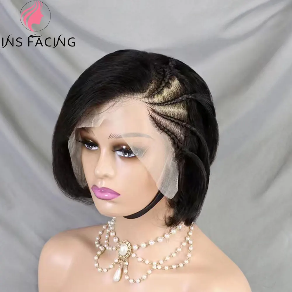 

INS FACING Short Bob 13x4 Lace Front Human Hair Wig for Women Transparent Pixie Cut Lace Frontal Wigs Brazilian Human Hair Wigs