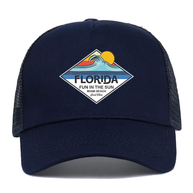 

Fun in The Sun Trucker Cap Unisex Daliy Florida Mesh Baseball Cap Woman Man Outdoor Beach Hat Girl Boy Winter Autumn Dad Cap