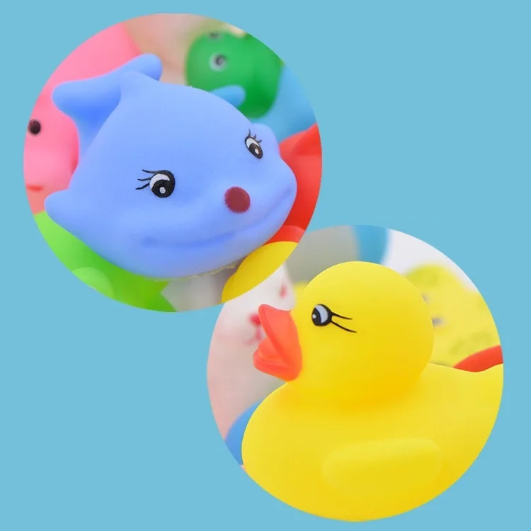 20Pcs/pack Mixed Animals Swimming Water Toys Rubber Float Squeeze Sound Wash Bath Toys Kids Educational Toys 6