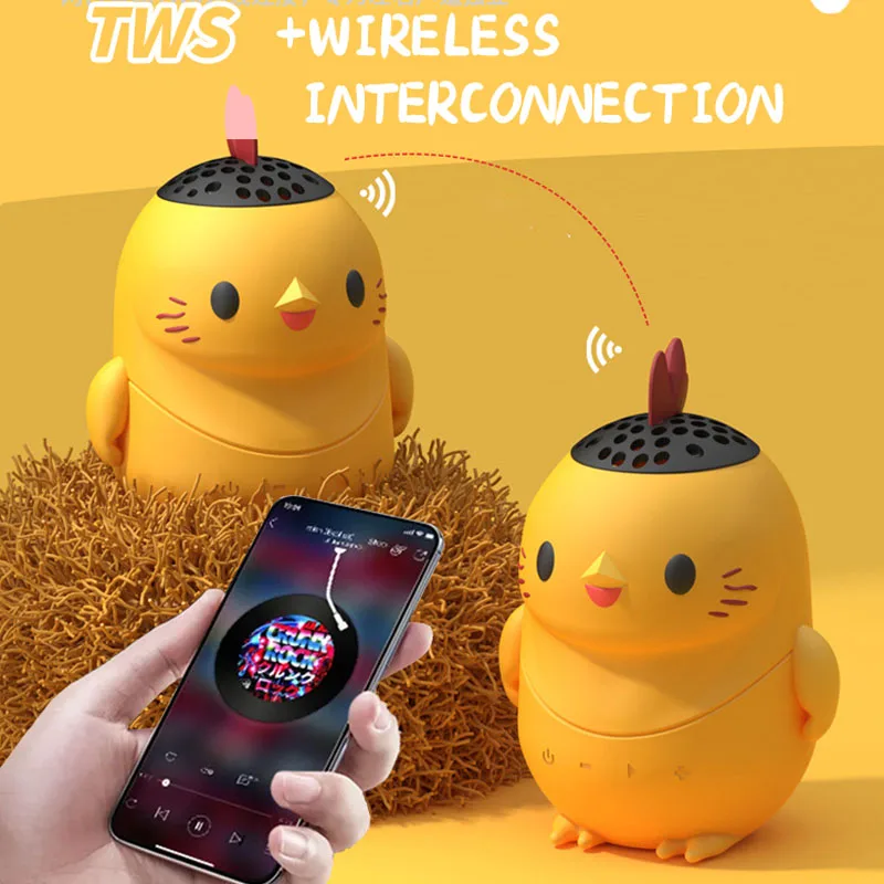 Mini Cartoon Bluetooth Speaker IP65 Waterproof TWS Connection Stereo Soundbar Portable Cute MP3 Music Player Support TF Card