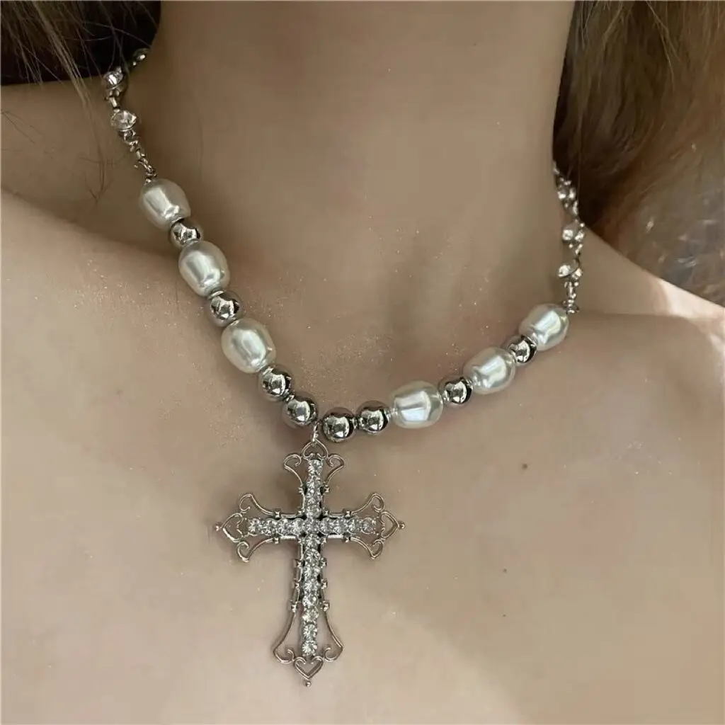 【BLACKPURPLE】HALFRIBO PEARL CROSS PENDANT NECKLACE pearlcross_1_1200x1200.png?v=