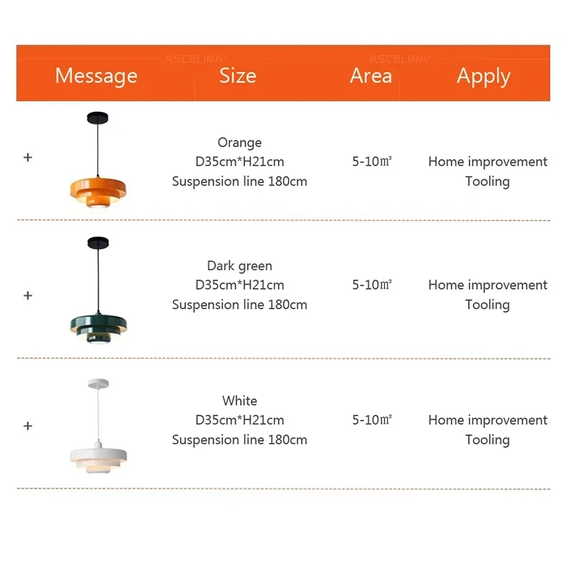 Nordic LED Pendant Light Macaron Carbon Steel Aluminum White Dark Green Orange Illuminations For Restaurant Living Rooms Fixture 5