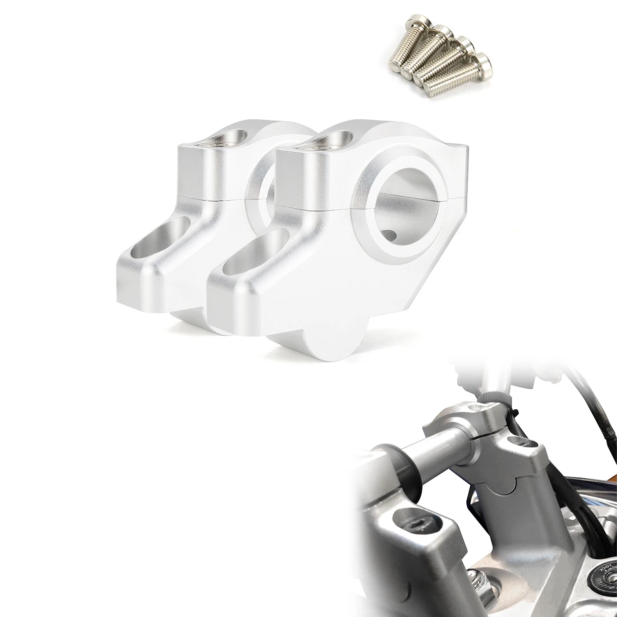 

For Kawasaki Versys-X 250 300 KLE500 ER-5 Z125 Z250/Z250SL KLR650 22mm 7/8" Offset Handlebar Risers Back Moved Raised Extend