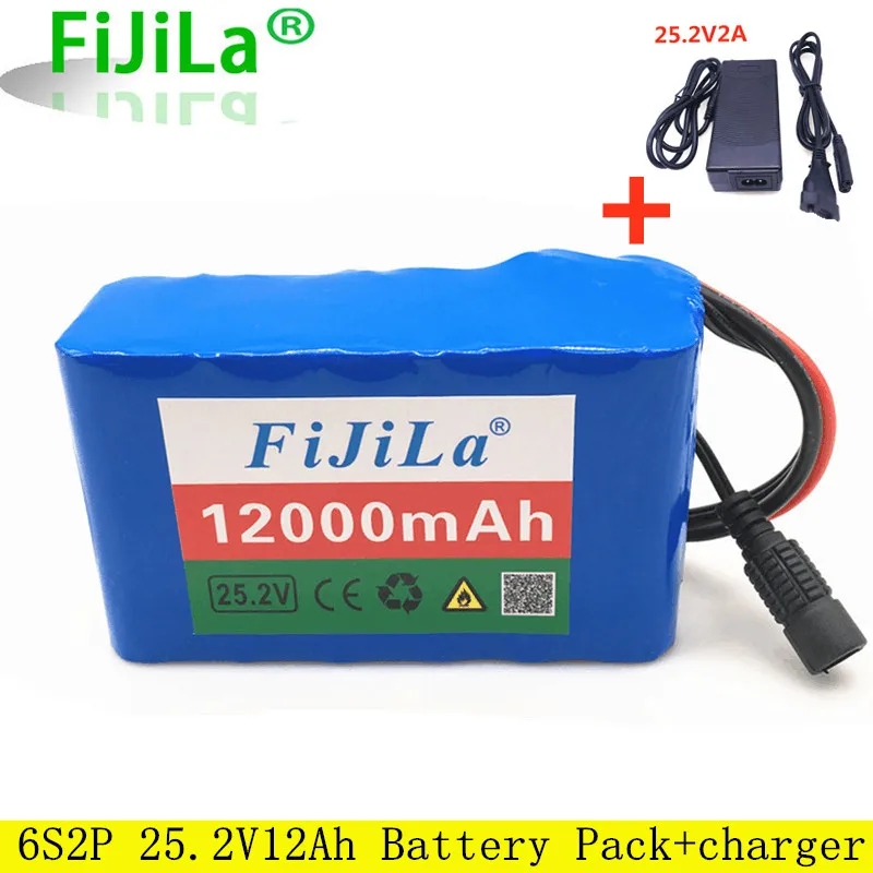 24V 12,0 Ah 6S 2P 18650 Lithium-Ionen Akku 25,2 V 12000Mah Elektrische Fahrrad Ciclomotore Mit Bms + Ladegerasse