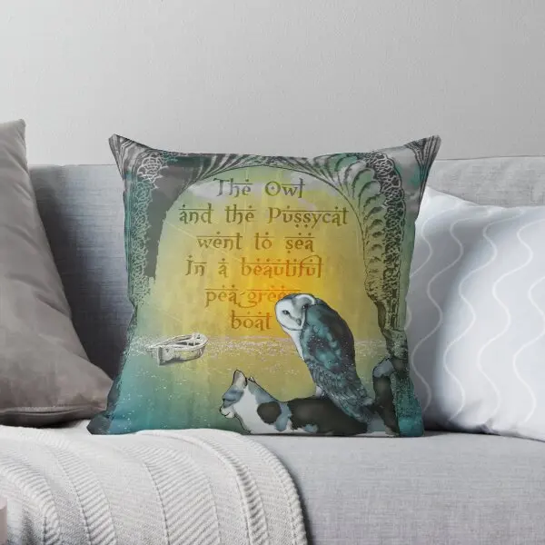 

The owl and the Pussycat Throw Pillow Customizable Bedroom Bed Sofa Lumbar Pillow Cushion Fashion Decorative Pillow Not Included