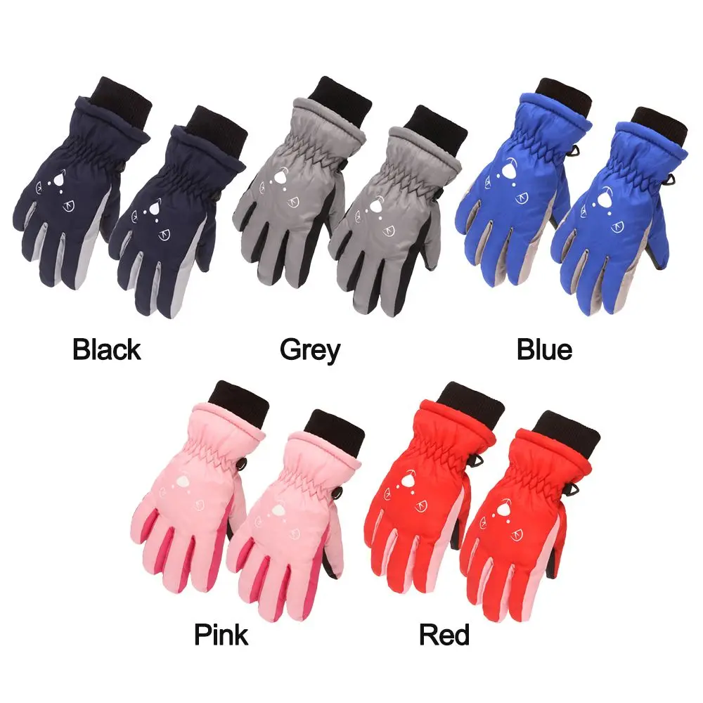 Waterproof Kids Ski Gloves Warm Non Slip Cartoon