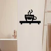 1pc Metal Key Holder Hooks Organizer Rack Wall Mounted Decor Metal Coffee Cup Rack with Coffee Sign for Bar Kitchen Organizer 6