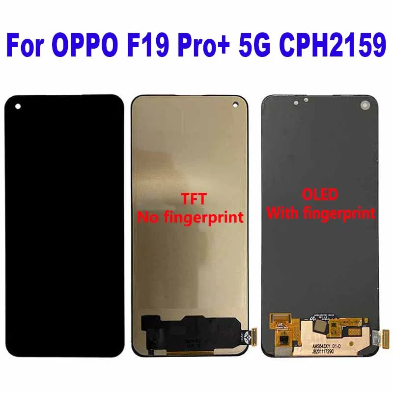 Для OPPO F19 Pro + 5G CPH2159 CPH2213 LCD дисплей кодирующий преобразователь сенсорного экрана в сборе запасной аксессуар