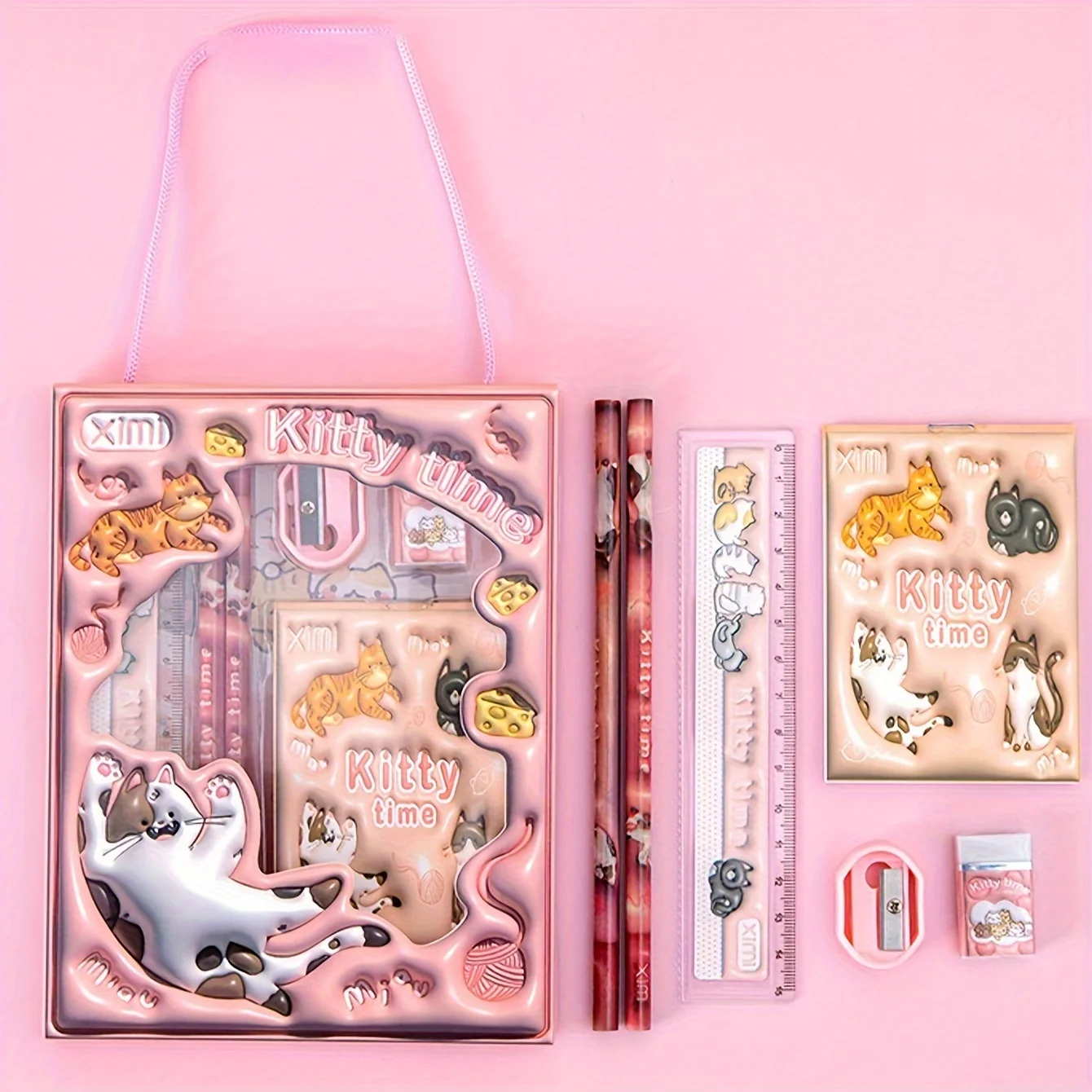 1 Set 6-Piece Stationery Set, 3D Gift Pencil Set for The Start of School Season - Gift for The Back To School Season - 6