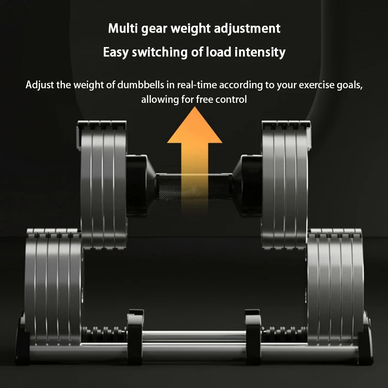 Electroplated Dumbbells, Professional Gym Fitness Dumbbells, Internal Rotation, 32kg Weight, Adjustable, 4kg Increase,