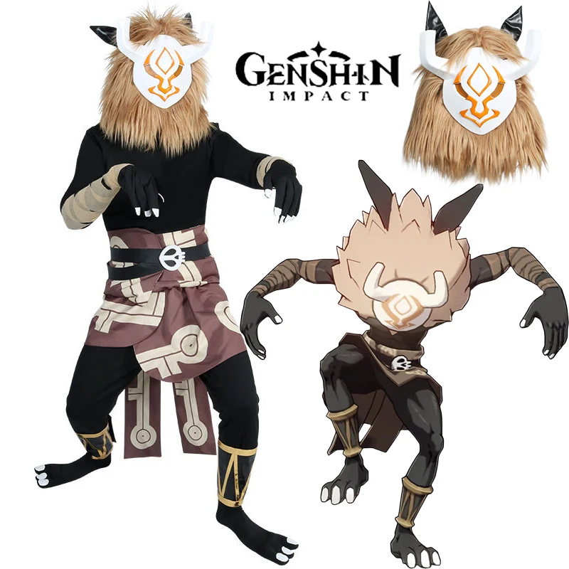 Genshin Impact: Hilichurl Monster | Brown Headgear Cosplay Props 22 Genshin Impact Hilichurl Monster Headgear Cosplay Props