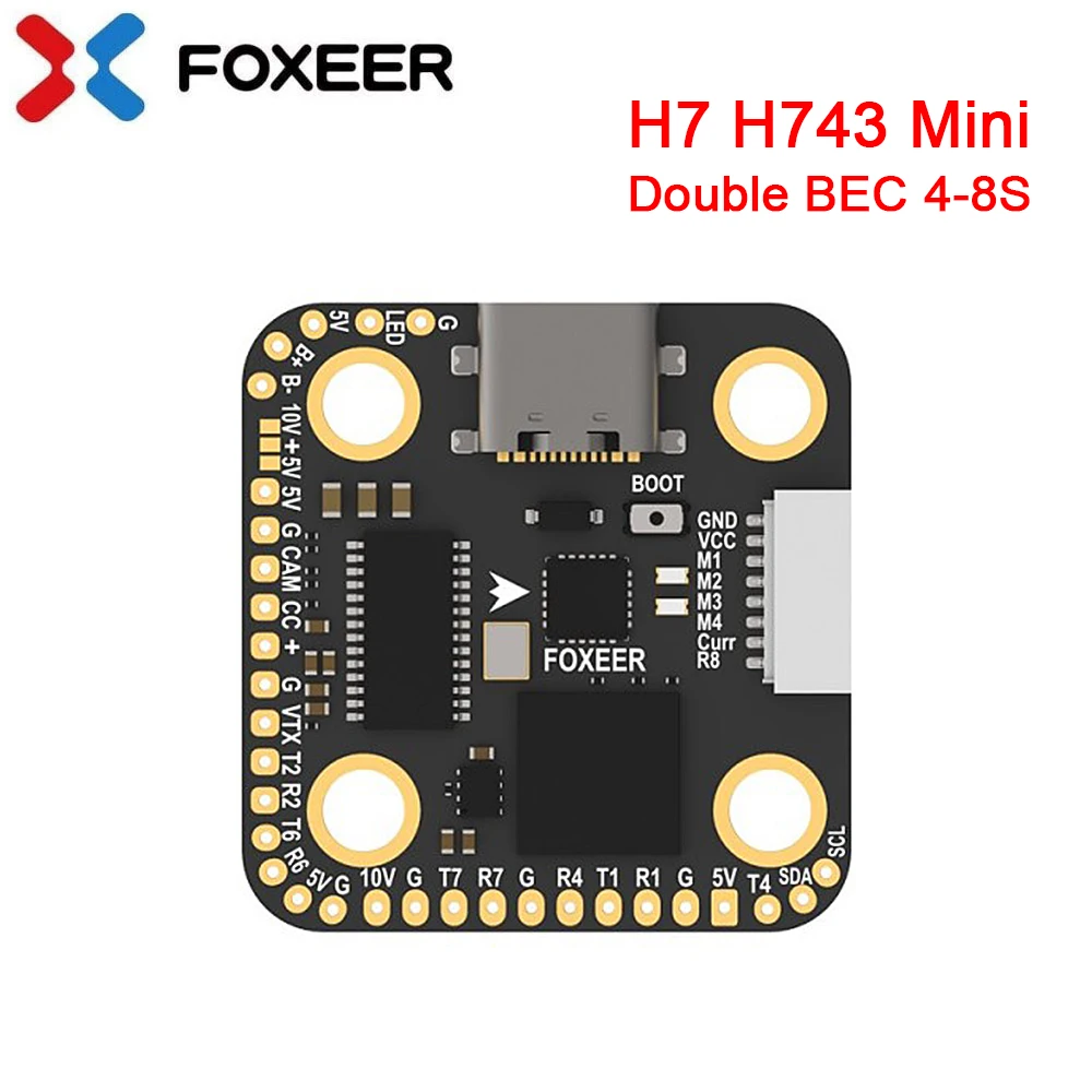 

FOXEER H7 H743 Mini Flight Controller MPU6000 Dual BEC Barometer 4-8S LIPO 20X20mm for RC FPV Freestyle Drone X8 DIY Parts