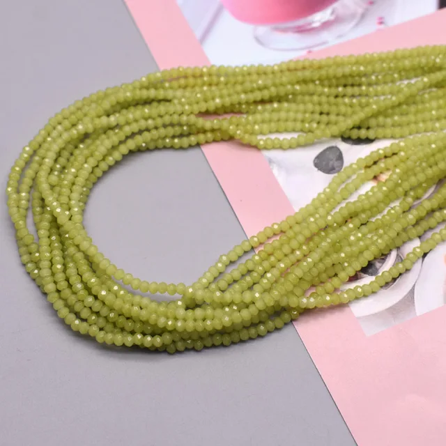 1 2 3 4mm Rose Red Dyeing Rondelle Crystal Glass Beads Flat Faceted Loose Spacer Glass Beads for Jewelry Making Jewelry DIY 19