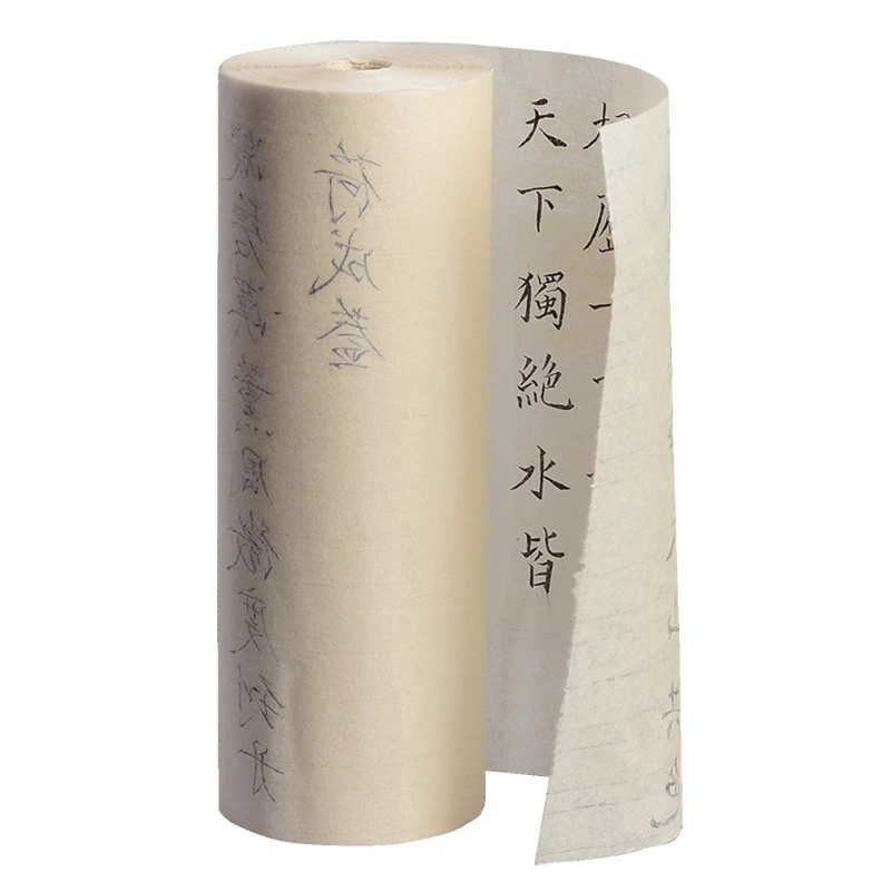 Thin Cicada Wing Papier Long Roll Half Ripe Xuan Paper Semi Transparent Copy Sutra Students Brush Calligraphy Special Rice Paper 10 sheets literati s house rice paper batik bookmark chinese style tassel classical flower brush calligraphy special