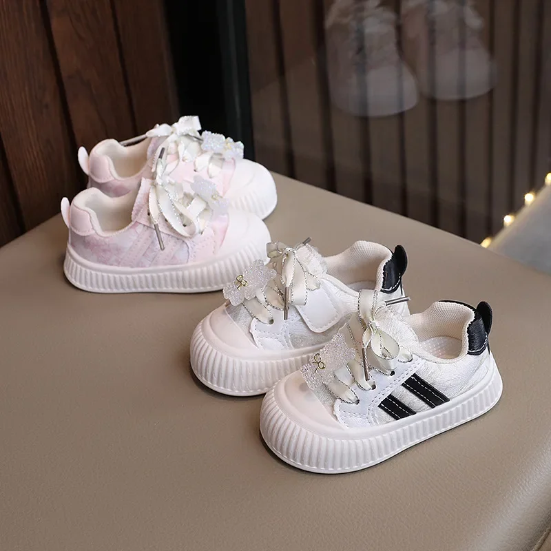 Korean Style Girls Board Shoes Spring Autumn Sneakers Children's Breathable Running Shoes Casual Student Soft Sole Kid Shoes 2