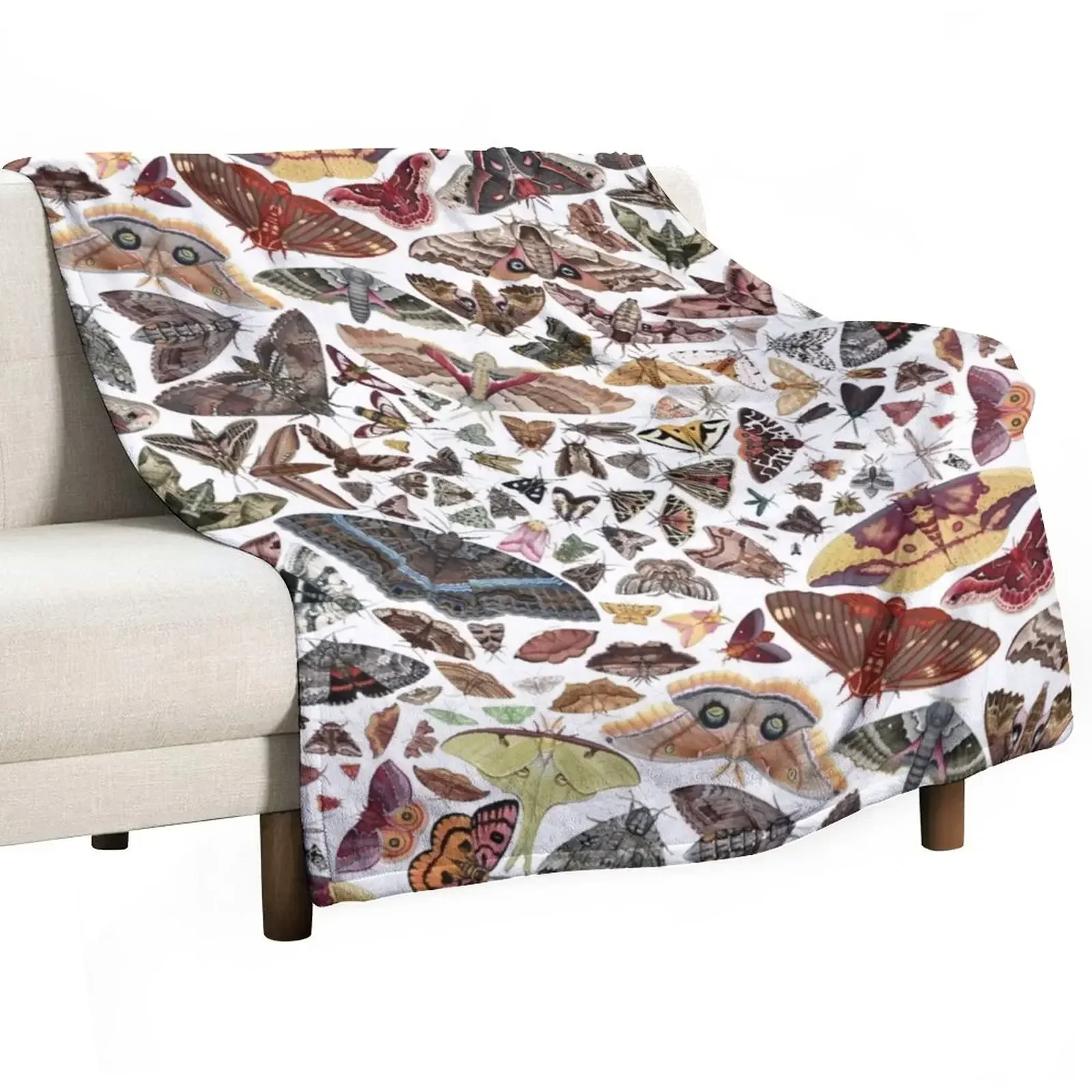 

Moths of North America Pattern Throw Blanket Bed Fashionable Luxury Blankets