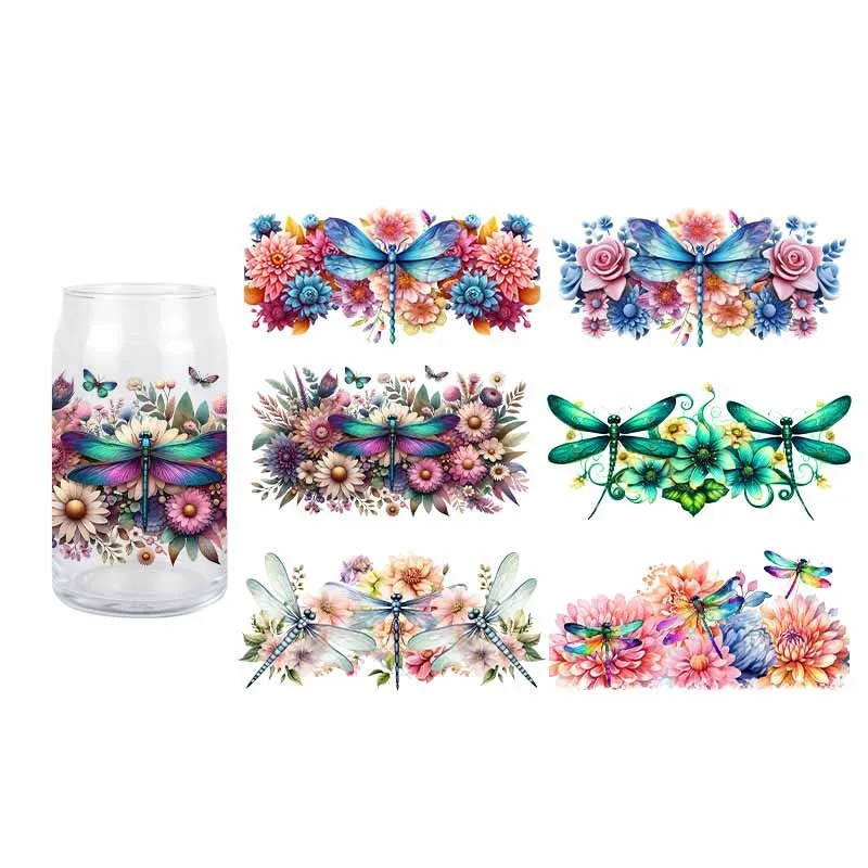 Dragonfly 3D UV DTF Transfer Sticker For Wraps Cup High Quality Waterproof DIY Sticker Libbey Glass Cup